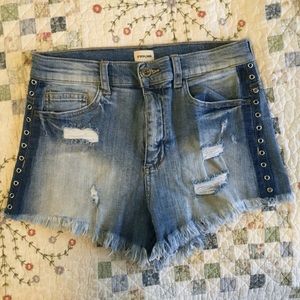 Sneak Peek distressed denim shorts